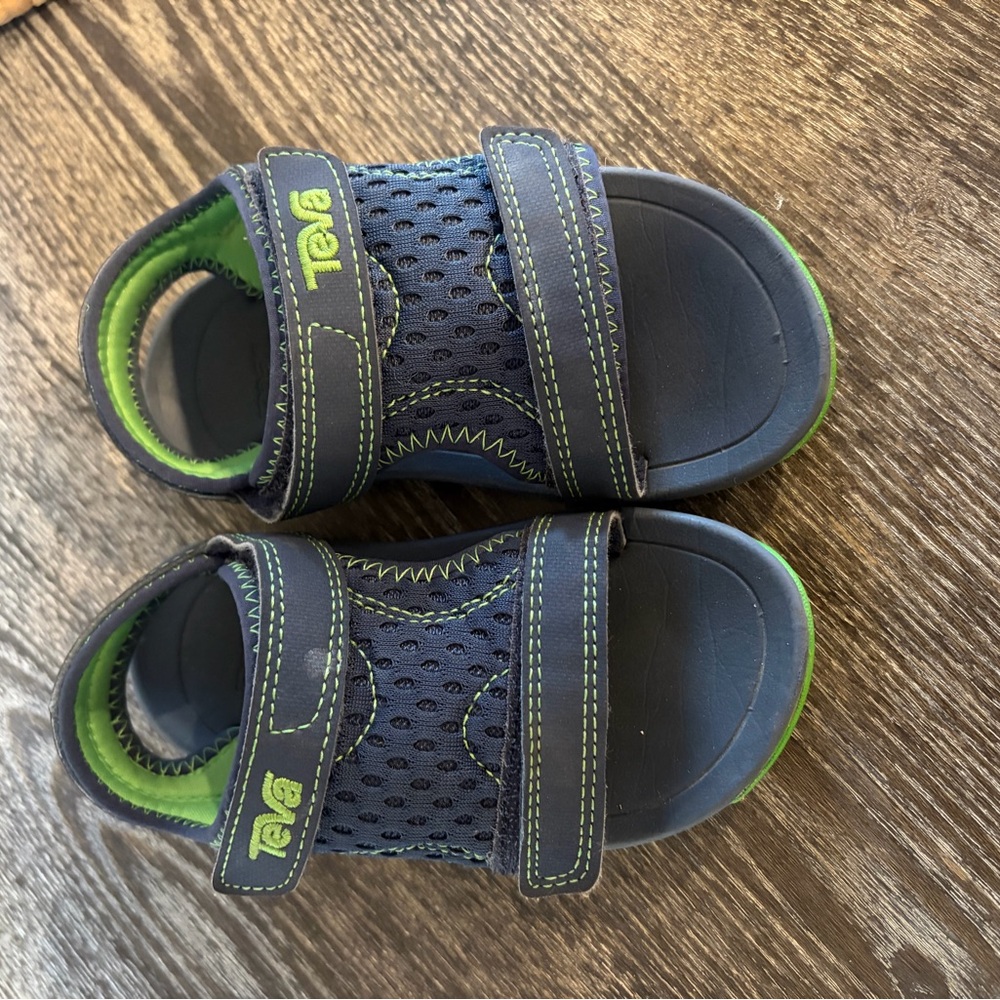 Teva Kids' Blue and Lime Sandals